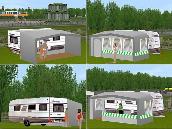 Freizeit-Set 2, Wohnmobil und Limousine Wohnwagen-Zelt-Kombinationen (RT1430 )