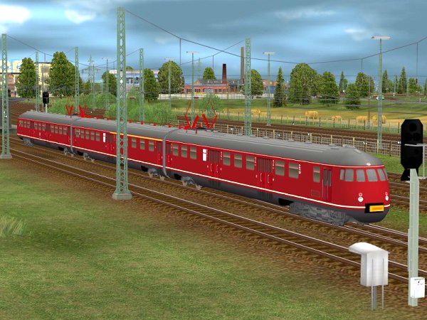 Triebwagenzug BR ET30 der DB, purpurrot (RT1438 )