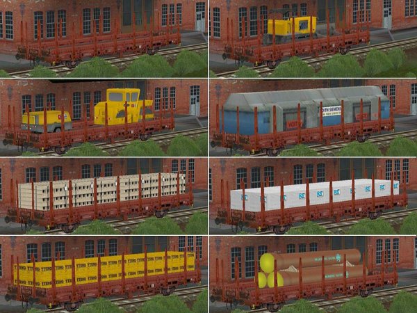 Flachwagen der DB und ATG Kbs443-, Kls443- und Laadks540 (SB1411 )