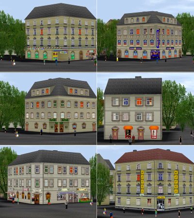 Wohn- und Gesch&auml;ftsh&auml;user Set1 (SB1414 )