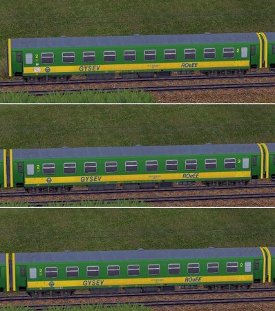 Reisezugwagen und IC Gro&szlig;raumwagen der GySEV (SB1529 )