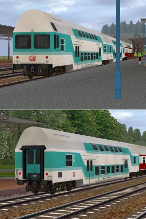 Dopelstockwagen der DR, mintgr&uuml;n teilmodernisiert (SK2473 )