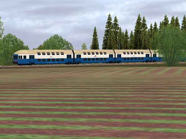 Doppelstockgliederzug Vierteilig DBvq578 DBAG in blau-wei&szlig; (SK2505 )