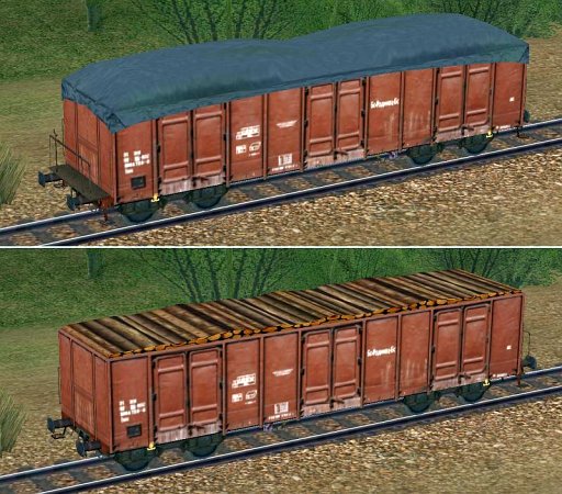 4-achsige offene G&uuml;terwagen europ&auml;ischer Bahnen Set 3 (SK2627 )