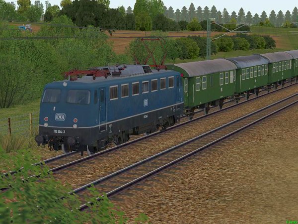 Personenzug-Set der DB 110 304 und 3-achs. Umbauwagen Epoche IV (SK2655 )
