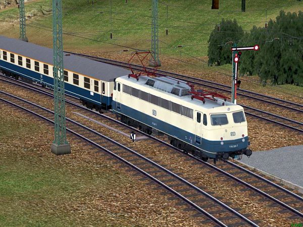 E-Lokomotiven der DB und DBAG BR 110 in ozeanblau-beige Set 1 Epoche IV und V (SK2678 )