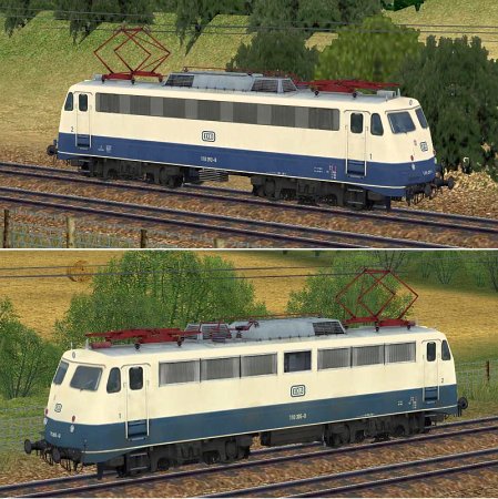 E-Lokomotiven der DB und DBAG BR 110 in ozeanblau-beige Sonderausf&uuml;rungen Ep IV und V (SK2680 )