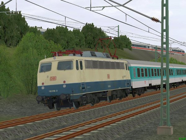 Elektrolokomotive BR 110 der Regio Schleswig Holstein in ozeanblau-beige der DBAG, Epoche V (SK2709 )