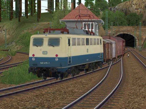 Elektrische G&uuml;terzuglokomotive BR 140 der DB in ozeanblau-beiger Farbgebung Epoche IV (SK2726 )