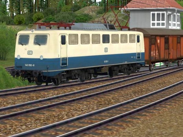 Elektrische G&uuml;terzuglokomotive BR 140 der DB in ozeanblau-beiger Farbgebung Epoche IV (SK2727 )