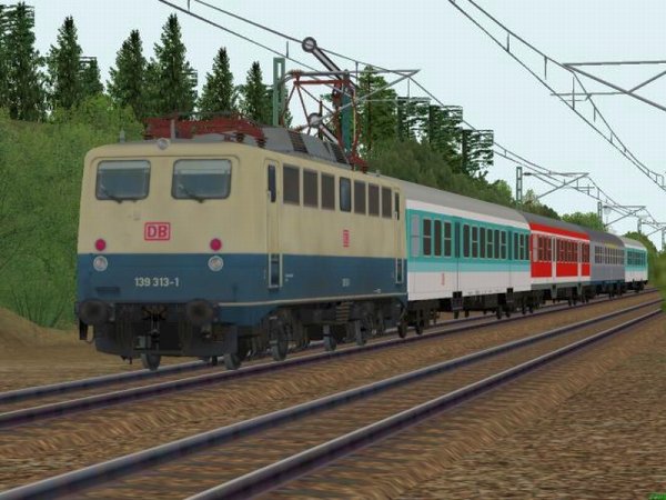 Elektrische G&uuml;terzuglokomotive BR 139 der DBAG in ozeanblau-beiger Farbgebung Epoche V (SK2730 )