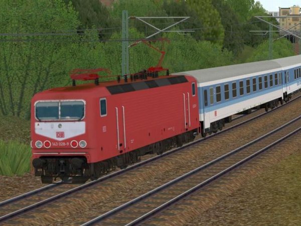 BR 143 in orientroter Farbgebung der DBAG in Epoche V (SK2755 )