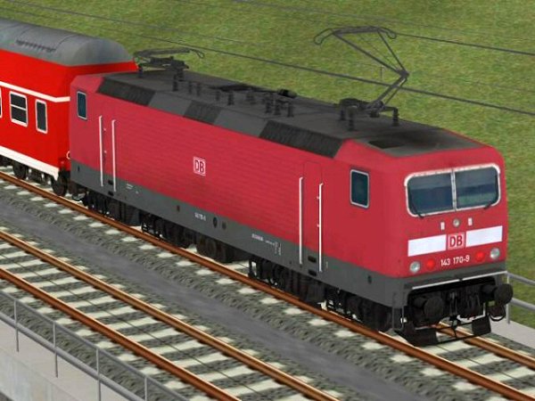 BR 143 in orientroter Farbgebung der DBAG  in Epoche V (SK2781 )
