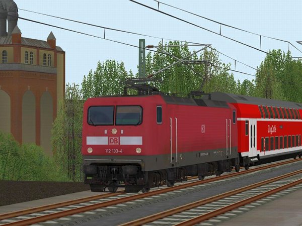 BR 112 133 der DBAG mit verkehrsroter Lackierung in Epoche VI (SK2791 )
