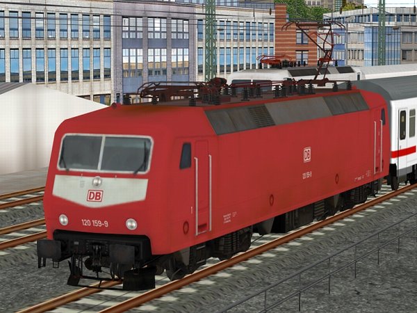 BR 120.1 der DBAG mit orientroter Lackierung und tiefen wei&szlig;en Frontlatz in Epoche V (SK2807 )