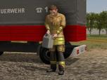 Feuerwehrmänner mit Ölbindemit