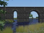 Fußgängerbrücke mit gemauertem