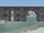 Fußgängerbrücke mit gemauertem