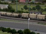 Flachwagen, Normalspur, Samms 709 mit Kantholzbe...