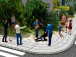 Animierter Strassenmusiker mit