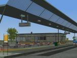 Busbahnhof mit Wartesaal und Zubehör