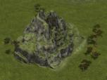 Bergformation und Bergkiefern im Set