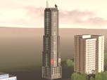 St�dtisches Hochhaus der Postmoderne nach amerik...