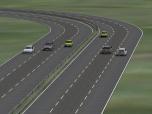 Sechsspurige Autobahnbr�cke als Spline in 3D Aus...