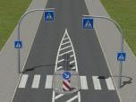 Zebrastreifen und Verkehrsinse