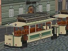Stra�enbahn von 1907 mit Zubeh�r
