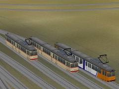 Gelenk-Stra�enbahn VBL126, VBL150 und MVV5501
