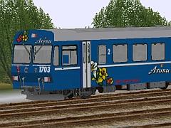 Arosa-Wagen der RhB As1256, AB1570, B2319, BD2481 und Bt1703 (sSpur 1000mm)