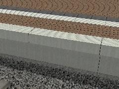 Bahnsteigkante mit Sicherheitsraum r&ouml;tlich-braun (V10KSW10023 )