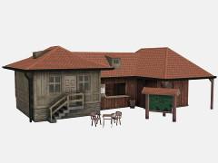 Zeltplatz-Holzkiosk in 3 Farbvarianten und Zubeh�r