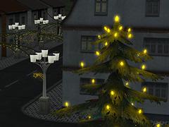 Weihnachtsdekoration und Au�enbeleuchtung