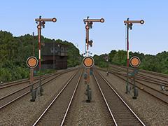 Schmalmast-Fl&uuml;gelsignale der DB - Grundset (V11NHK10036 )
