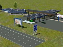 Autobahn Rastst�tte f�r das Einspurige Stra�ensystem