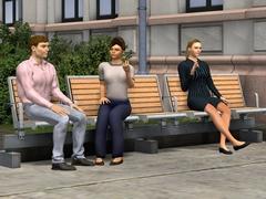 sitzende Frauen & M&auml;nner (High-Poly Figuren) (V11NSB30030 )