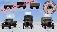 Lkw der 30er Jahre, Typ B, BEIGE-Braun | Pritsche, Plane und Koffer | mit entsprechenden Anh&auml;ngern (V11NUB20088 )