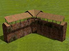 Burgmauer Ecke, innen f�r Burganlage, WS3