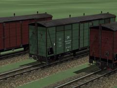 4-achs. gedeckter Gueterwagen der s�chsischen Schmalspurbahnen