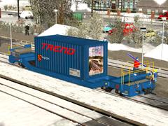 Container Tragwagen, Schmalspur und ein 20 Fu&szlig; Container (V14KPB10007 )