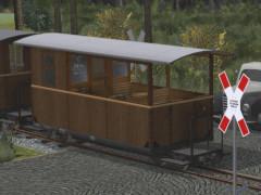 Freelance Farbvariante der WEM-Personenwagen in dunklem Holz mit goldenem Zierstreifen (600mm) (V14NKK10143 )