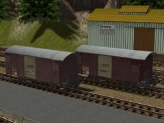 gedeckte G&uuml;terwagen "DIE POST", Schmalspur RhB Gbk-v, Set 4 (V14NRR10005 )