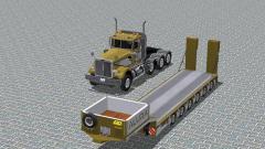 KenworthW900_ThreeDrive-K3-sand + Tieflader-6 Achsen-sand (V14NRS50060 )