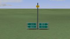 4 gr&uuml;ne Richtungsschilder und ein Bundesstra&szlig;enschild (V15KDH10085 )