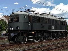 Baureihe E18 - elektrische Schnellzuglokomotive E18-03 - Ausf&uuml;hrung der Deutschen Reichsbahn-Gesellschaft (DRG) | mit gro&szlig;er Frontverkleidung in Lack schwarz | steuerbare F&uuml;hrerst&auml;nde (V15NAG30041 )