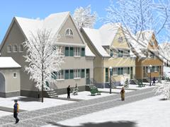 Reihenh&auml;user Gartenstadt. Set 7 in Winterausf&uuml;hrung (V15NHS10040 )