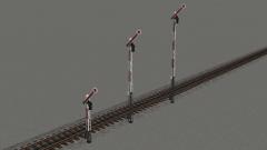 Hauptsignalset (1 fl&uuml;gelig) mit Negativfl&uuml;gel und Mastanstrich in 3 H&ouml;hen  (V15NJW30177 )