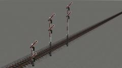 Hauptsignalset (2 fl&uuml;gelig) mit Negativfl&uuml;gel und Mastanstrich, in 3 H&ouml;hen  (V15NJW30178 )